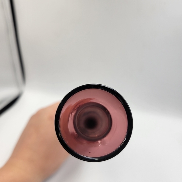 Vintage Deep Purple Etched Glass Vase - Picture 3 of 6